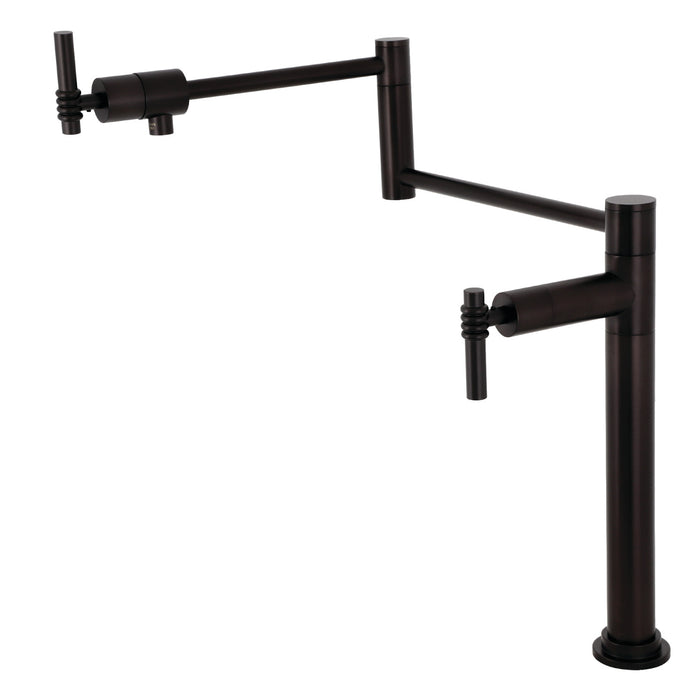 Kingston Brass KS4705ML Milano Deck Mount Pot Filler, Oil Rubbed Bronze