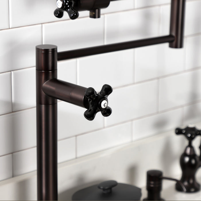 Kingston Brass KS4705PKX Duchess Deck Mount Pot Filler, Oil Rubbed Bronze