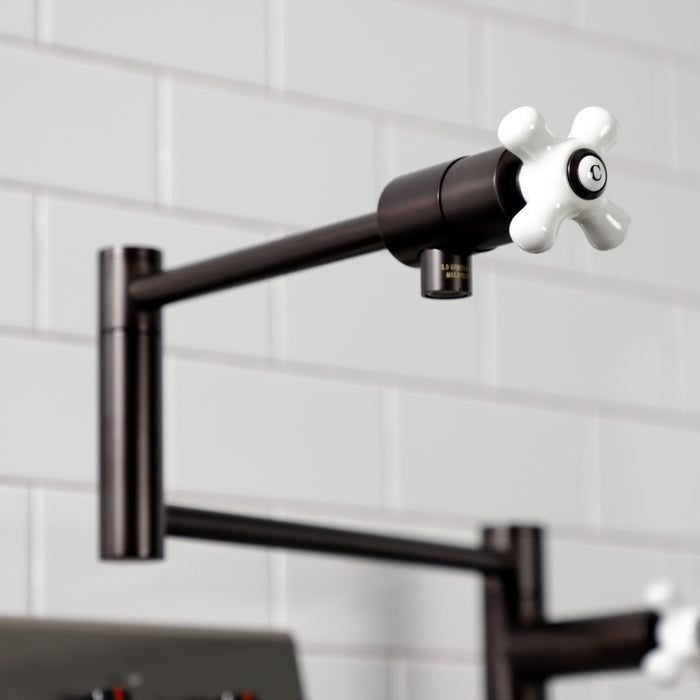 Kingston Brass KS4705PX Metropolitan Deck Mount Pot Filler, Oil Rubbed Bronze