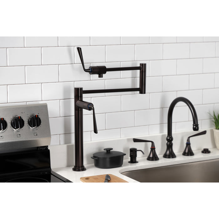 Kingston Brass KS4705ZL Silversagee Deck Mount Pot Filler, Oil Rubbed Bronze