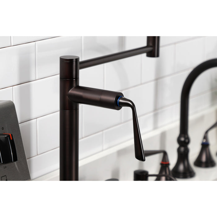 Kingston Brass KS4705ZL Silversagee Deck Mount Pot Filler, Oil Rubbed Bronze