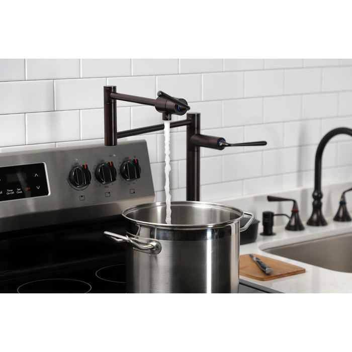 Kingston Brass KS4705ZL Silversagee Deck Mount Pot Filler, Oil Rubbed Bronze