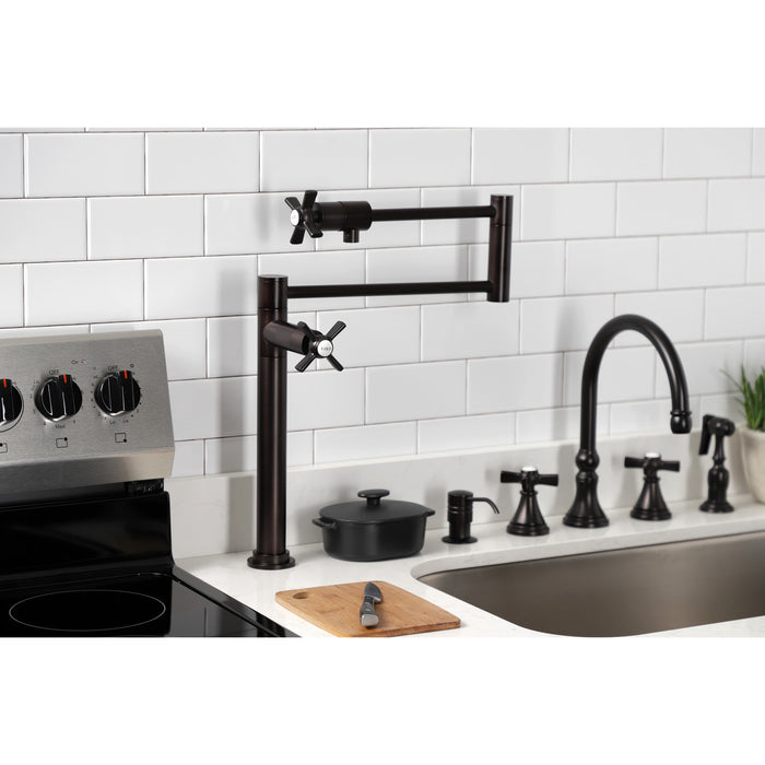 Kingston Brass KS4705ZX Millennium Deck Mount Pot Filler, Oil Rubbed Bronze