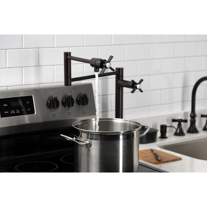 Kingston Brass KS4705ZX Millennium Deck Mount Pot Filler, Oil Rubbed Bronze