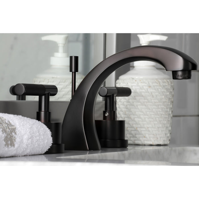 Kingston Brass KS4985CKL Kaiser Widespread Bathroom Faucet with Brass Pop-Up, Oil Rubbed Bronze