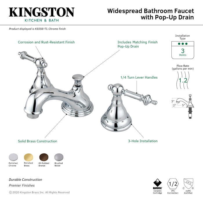 Kingston Brass KS5565TL 8 in. Widespread Bathroom Faucet, Oil Rubbed Bronze