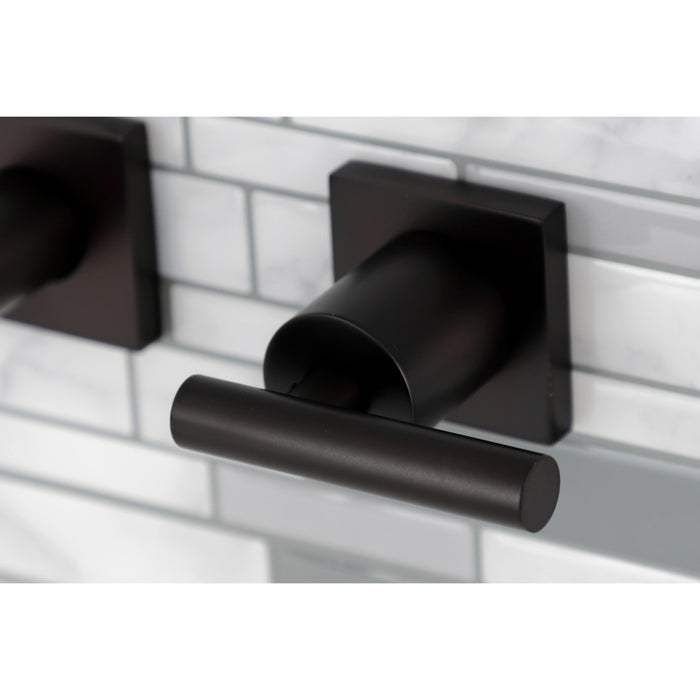 Kingston Brass KS6025CML Manhattan Two-Handle Wall Mount Roman Tub Faucet, Oil Rubbed Bronze