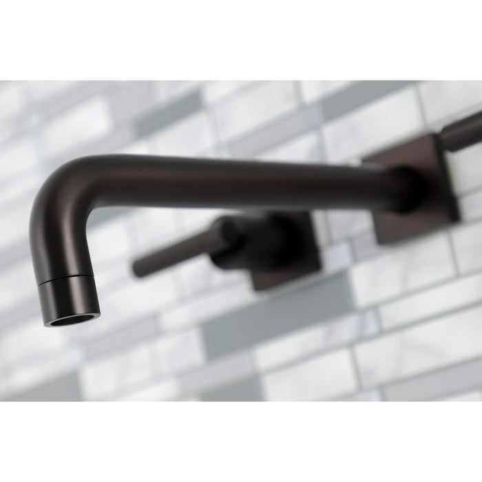 Kingston Brass KS6025CML Manhattan Two-Handle Wall Mount Roman Tub Faucet, Oil Rubbed Bronze