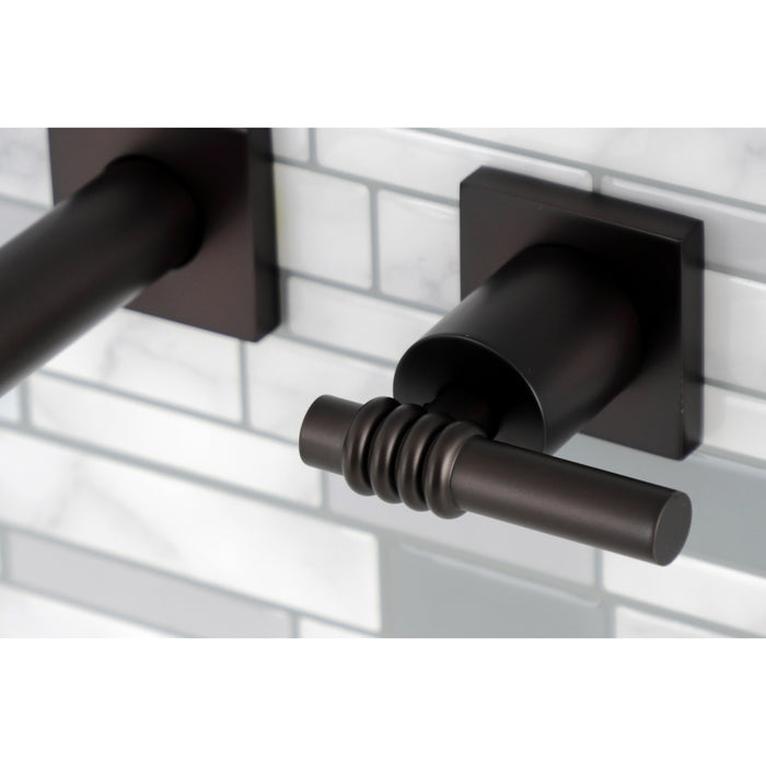 Kingston Brass KS6025ML Milano Two-Handle Wall Mount Roman Tub Faucet, Oil Rubbed Bronze