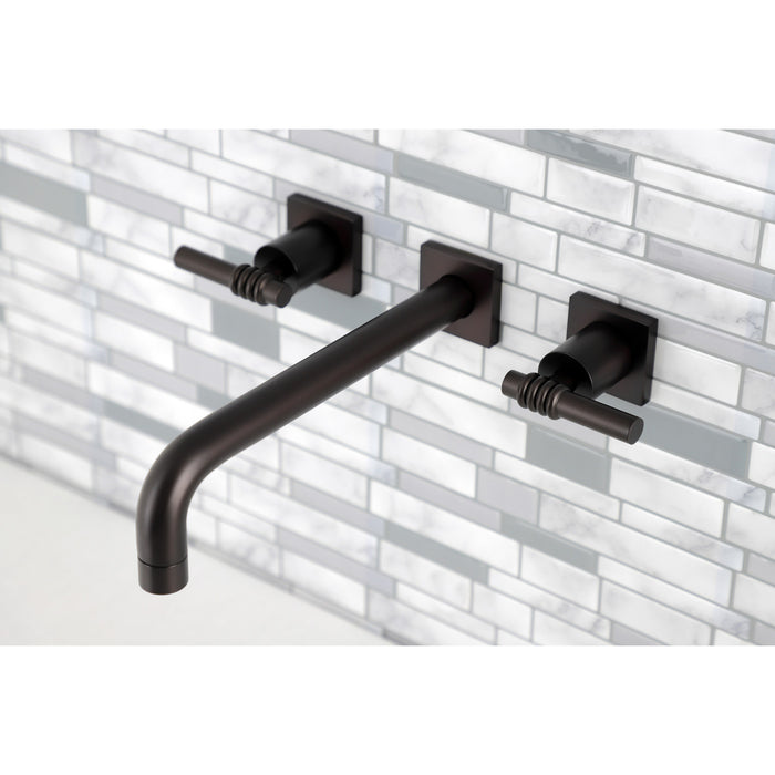 Kingston Brass KS6025ML Milano Two-Handle Wall Mount Roman Tub Faucet, Oil Rubbed Bronze