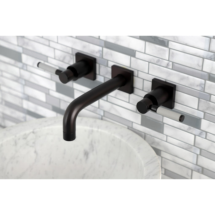 Kingston Brass KS6125DKL Ksiser Two-Handle Wall Mount Bathroom Faucet, Oil Rubbed Bronze