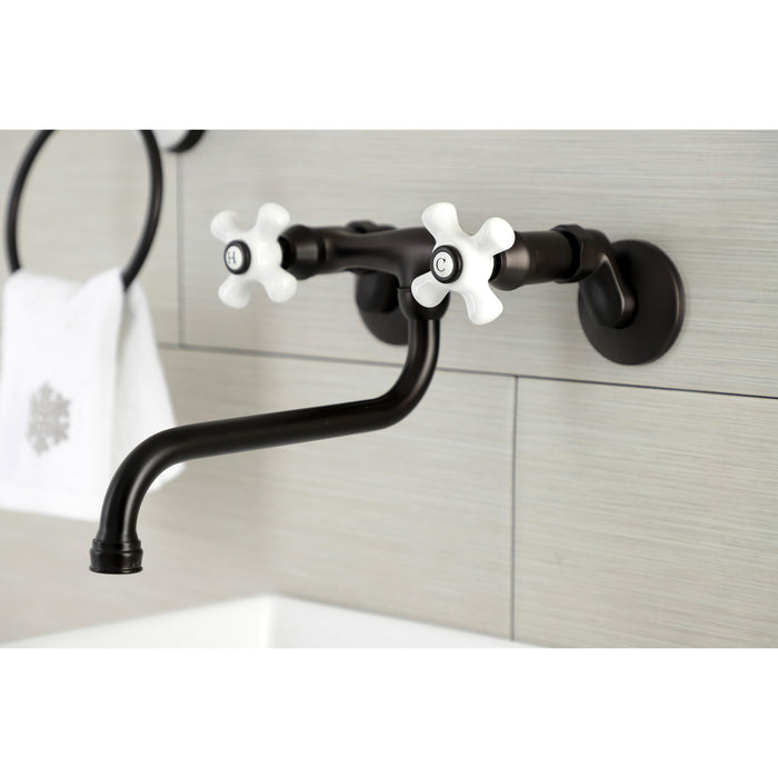 Kingston Brass KS615ORB Wall Mount Bathroom Faucet, Oil Rubbed Bronze