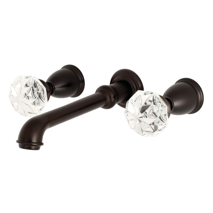 Kingston Brass KS7025KWL Krystal Onyx Two-Handle Wall Mount Roman Tub Faucet, Oil Rubbed Bronze