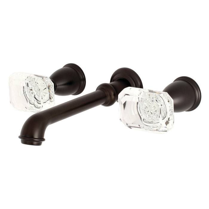 Kingston Brass KS7025WQL Krystal Onyx Two-Handle Wall Mount Roman Tub Faucet, Oil Rubbed Bronze