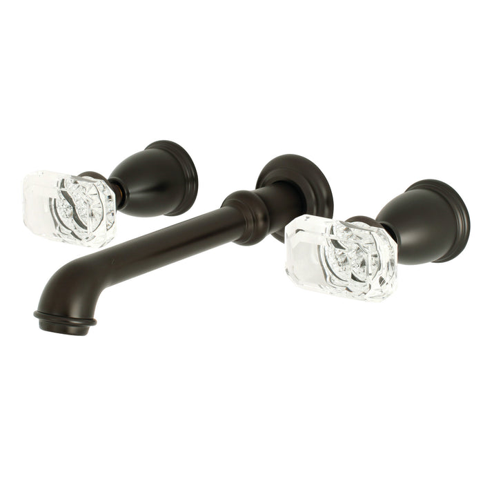 Kingston Brass KS7125KRL Krystal Onyx Two-Handle Wall Mount Bathroom Faucet, Oil Rubbed Bronze