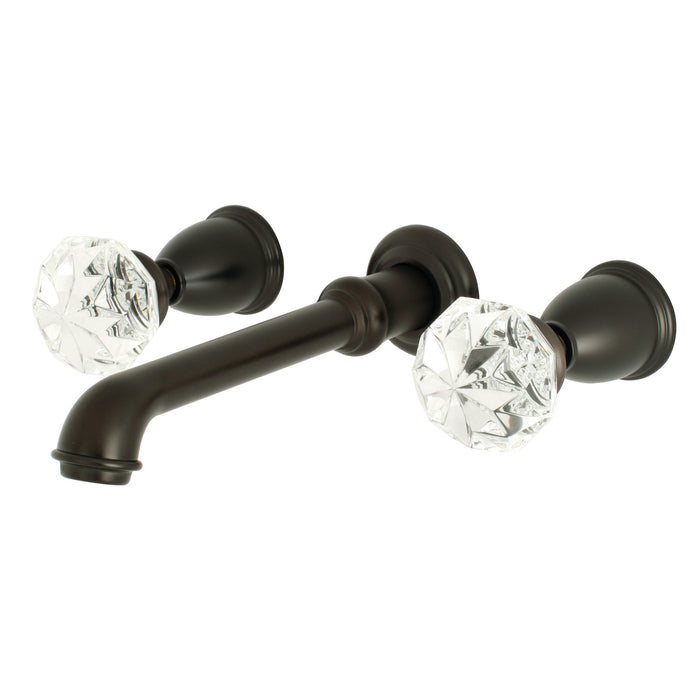 Kingston Brass KS7125KWL Krystal Onyx Two-Handle Wall Mount Bathroom Faucet, Oil Rubbed Bronze