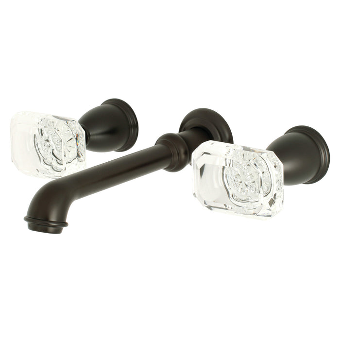 Kingston Brass KS7125WQL Krystal Onyx Two-Handle Wall Mount Bathroom Faucet, Oil Rubbed Bronze