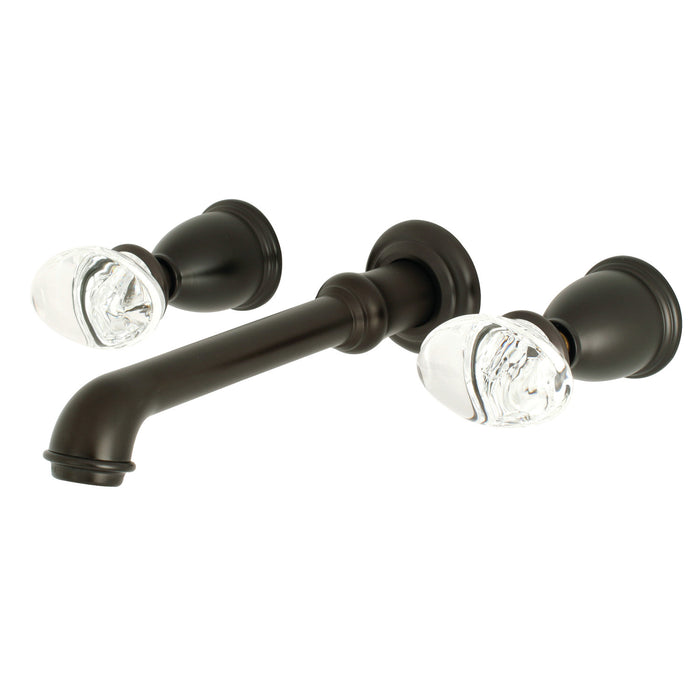 Kingston Brass KS7125WVL Krystal Onyx Two-Handle Wall Mount Bathroom Faucet, Oil Rubbed Bronze