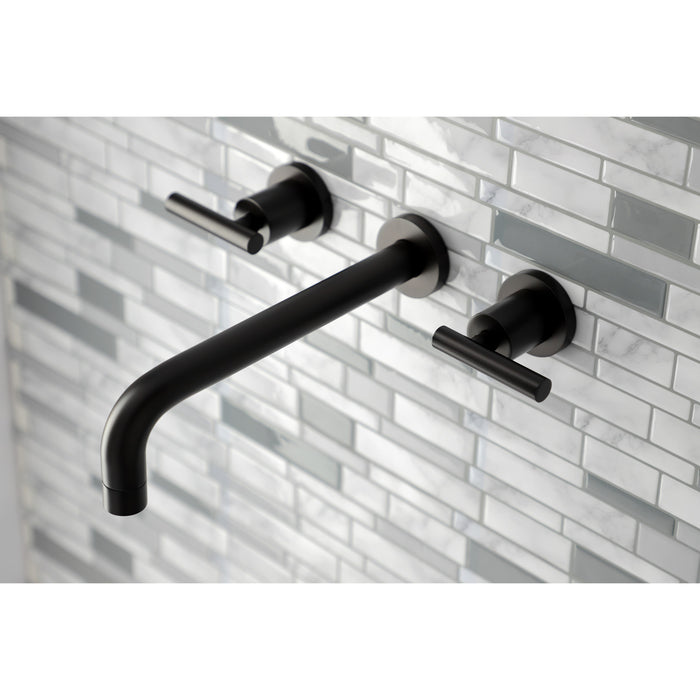 Kingston Brass KS8025CML Manhattan Two-Handle Wall Mount Roman Tub Faucet, Oil Rubbed Bronze