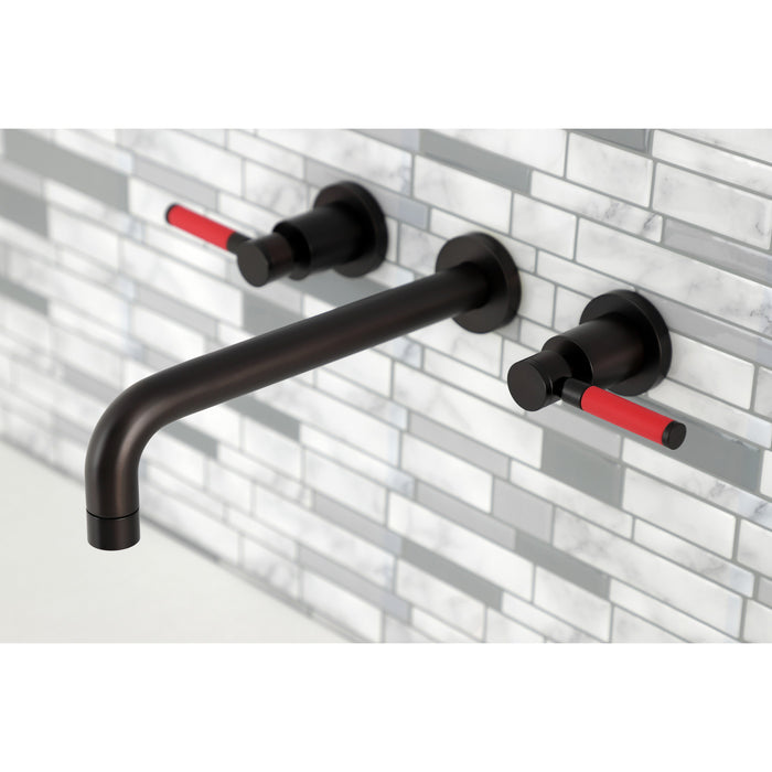 Kingston Brass KS8025DKL Kaiser Two-Handle Wall Mount Roman Tub Faucet, Oil Rubbed Bronze