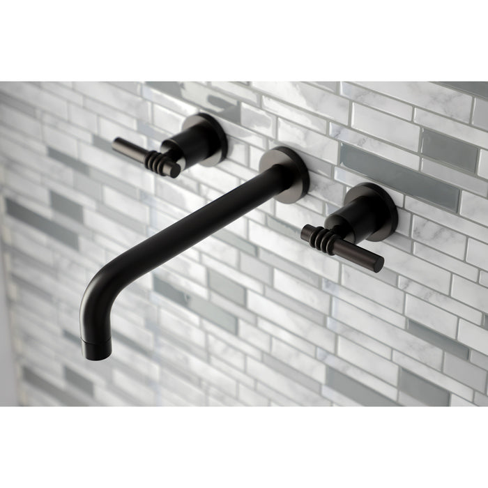 Kingston Brass KS8025ML Milano Two-Handle Wall Mount Roman Tub Faucet, Oil Rubbed Bronze