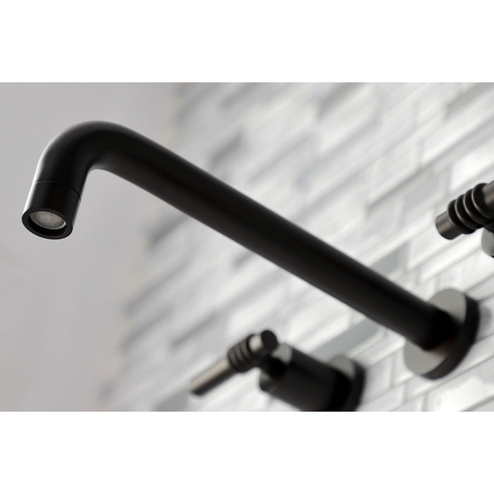 Kingston Brass KS8025ML Milano Two-Handle Wall Mount Roman Tub Faucet, Oil Rubbed Bronze