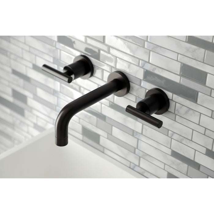 Kingston Brass KS8125CML Manhattan 2-Handle 8 in. Wall Mount Bathroom Faucet, Oil Rubbed Bronze