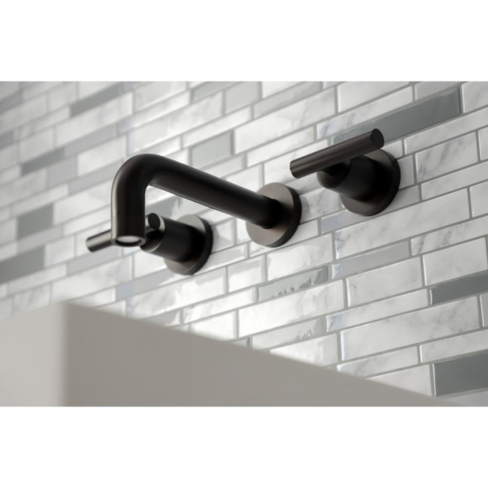 Kingston Brass KS8125CML Manhattan 2-Handle 8 in. Wall Mount Bathroom Faucet, Oil Rubbed Bronze