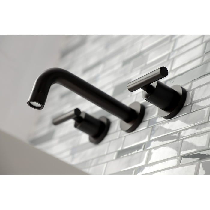 Kingston Brass KS8125CML Manhattan 2-Handle 8 in. Wall Mount Bathroom Faucet, Oil Rubbed Bronze