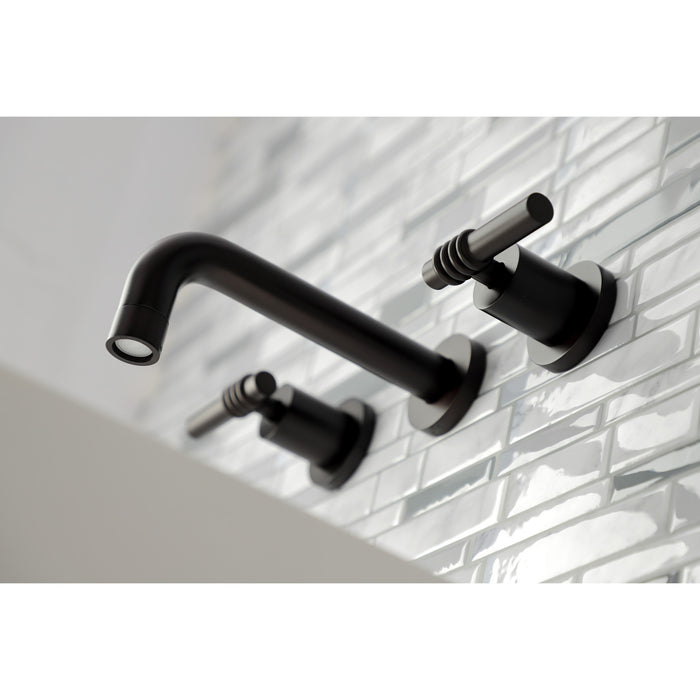 Kingston Brass KS8125ML Milano 2-Handle 8 in. Wall Mount Bathroom Faucet, Oil Rubbed Bronze