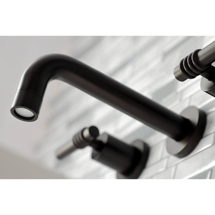 Kingston Brass KS8125ML Milano 2-Handle 8 in. Wall Mount Bathroom Faucet, Oil Rubbed Bronze