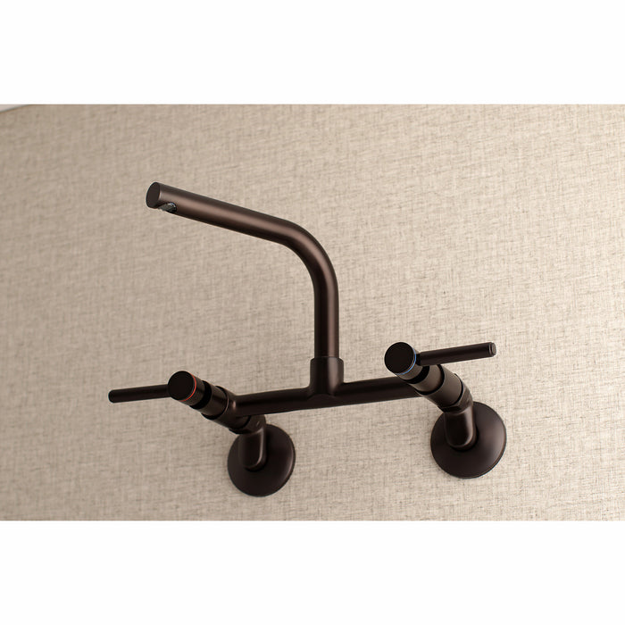 Kingston Brass Concord 8-Inch Adjustable Center Wall Mount Kitchen Faucet, Oil Rubbed Bronze