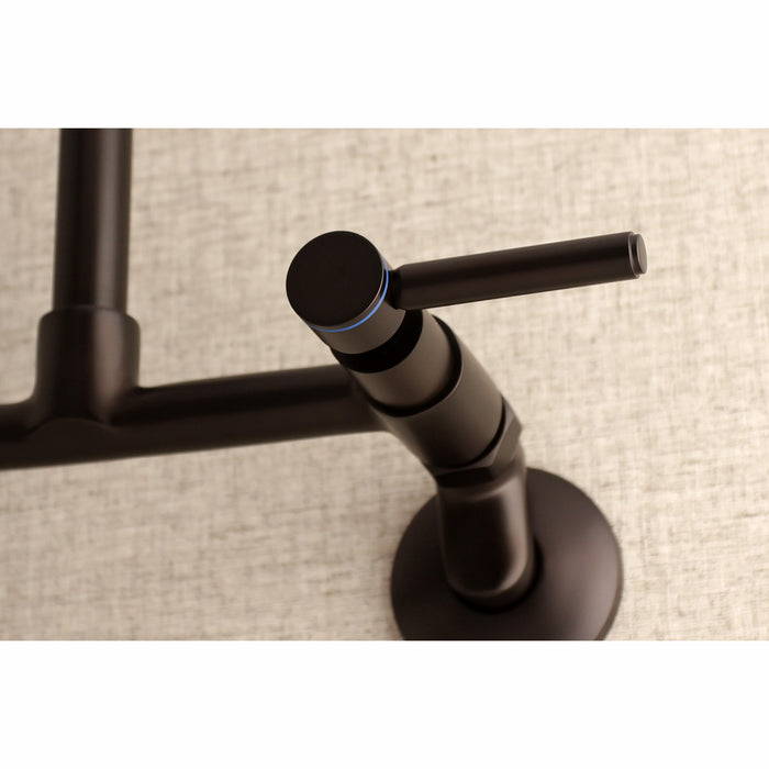 Kingston Brass Concord 8-Inch Adjustable Center Wall Mount Kitchen Faucet, Oil Rubbed Bronze