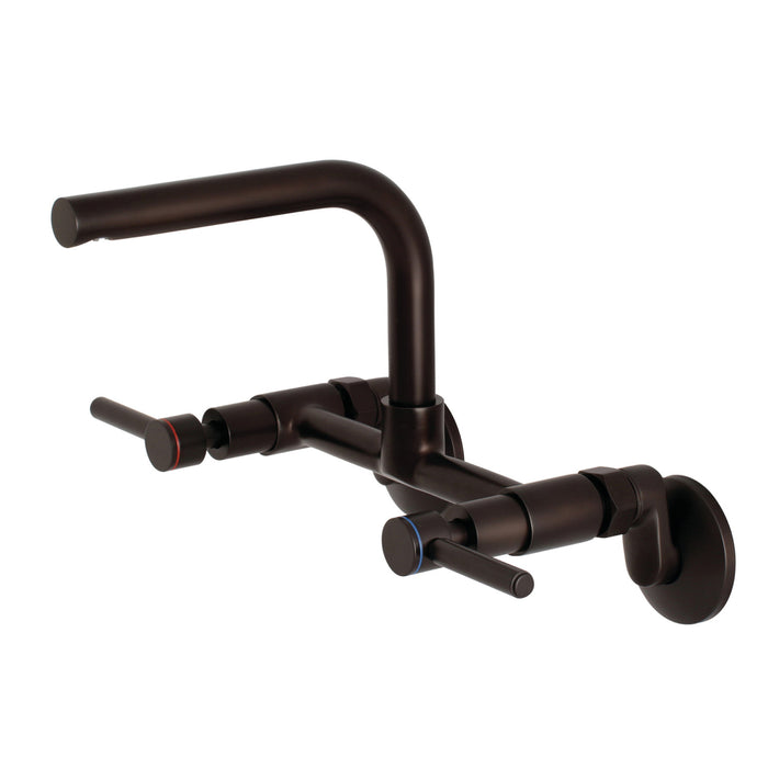 Kingston Brass Concord 8-Inch Adjustable Center Wall Mount Kitchen Faucet, Oil Rubbed Bronze