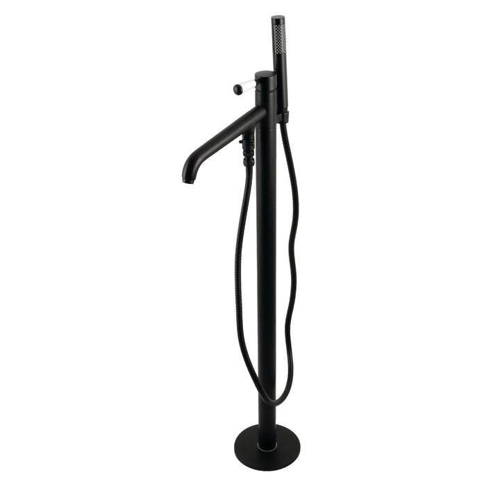 Kingston Brass KS8130DPL Paris Freestanding Tub Faucet with Hand Shower, Matte Black