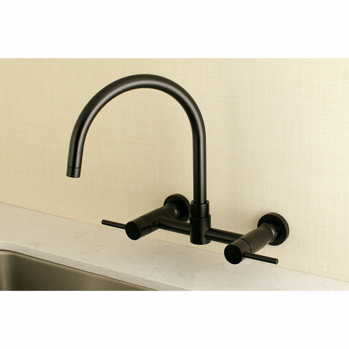 Kingston Brass Concord 8-Inch Centerset Wall Mount Kitchen Faucet, Oil Rubbed Bronze