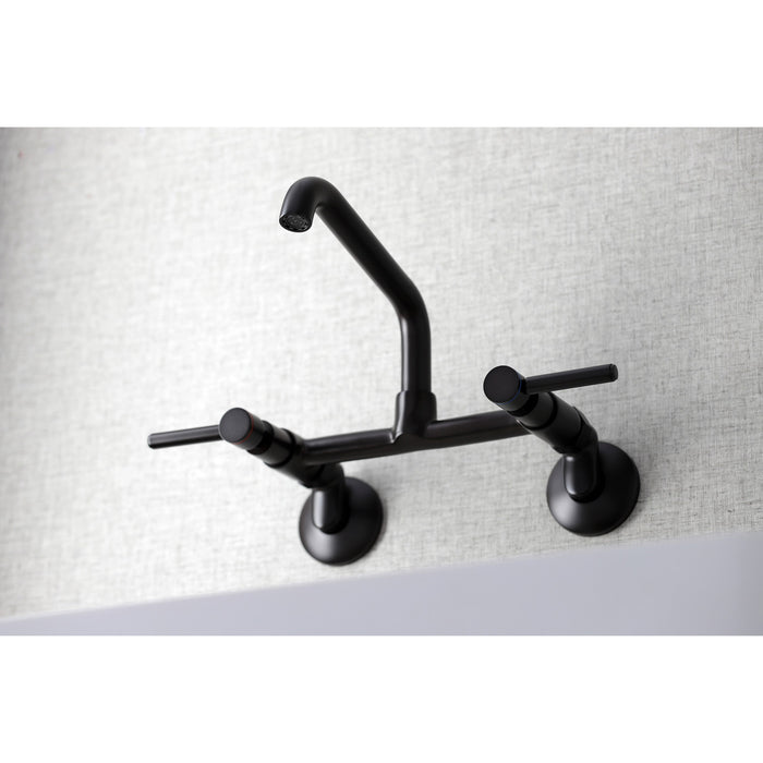 Kingston Brass KS823ORB Concord Two-Handle Wall-Mount Kitchen Faucet, Oil Rubbed Bronze