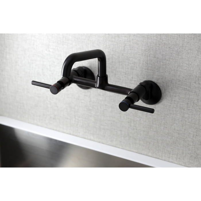 Kingston Brass KS823ORB Concord Two-Handle Wall-Mount Kitchen Faucet, Oil Rubbed Bronze