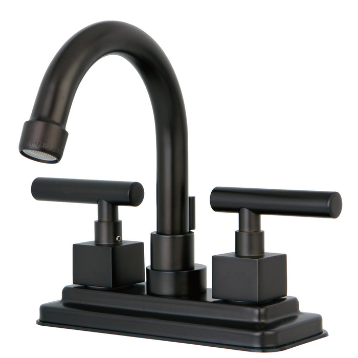 Kingston Brass KS8665CQL Claremont 4 in. Centerset Bathroom Faucet with Brass Pop-Up, Oil Rubbed Bronze