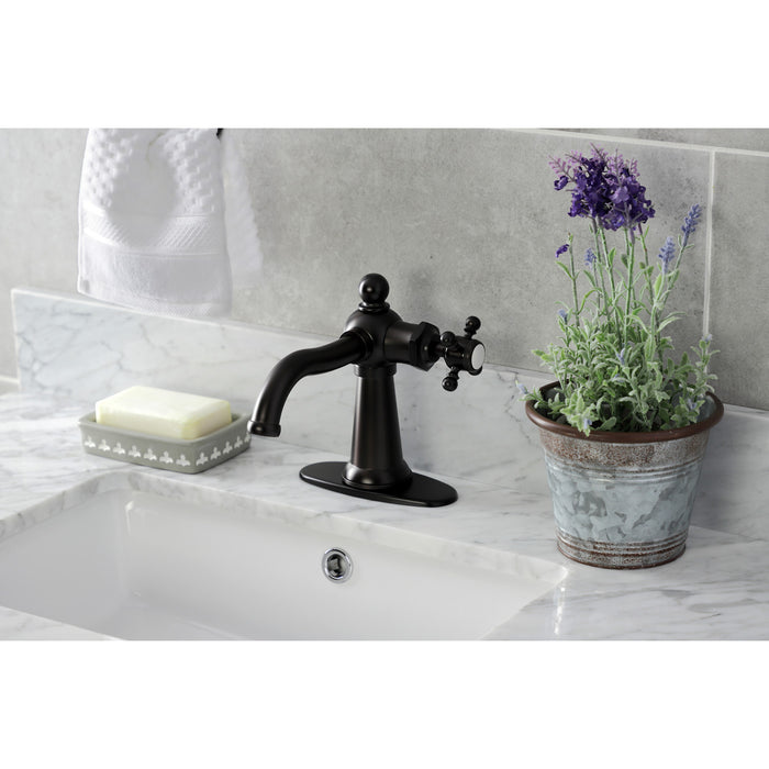 Kingston Brass KSD154BXORB Nautical Single-Handle Bathroom Faucet with Push Pop-Up, Oil Rubbed Bronze