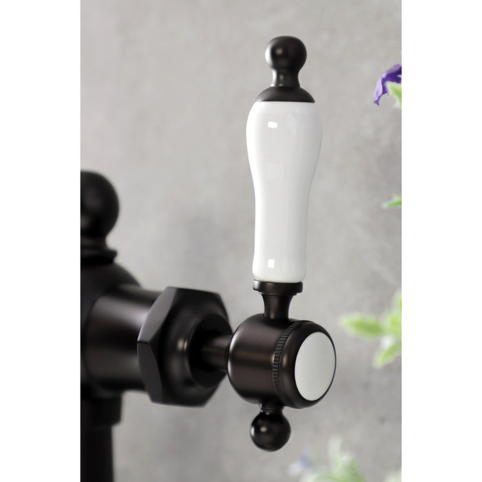 Kingston Brass KSD154KLORB Nautical Single-Handle Bathroom Faucet with Push Pop-Up, Oil Rubbed Bronze