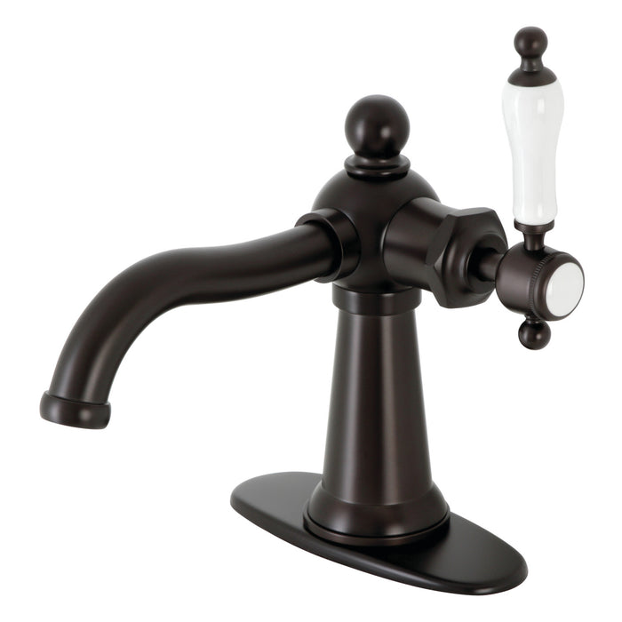 Kingston Brass KSD154KLORB Nautical Single-Handle Bathroom Faucet with Push Pop-Up, Oil Rubbed Bronze