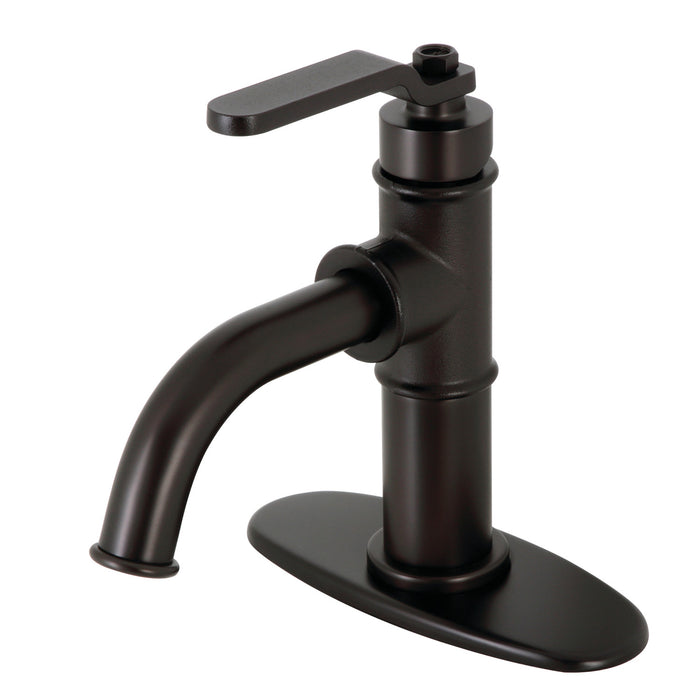 Kingston Brass KSD2825KL Whitaker Single-Handle Bathroom Faucet with Push Pop-Up, Oil Rubbed Bronze