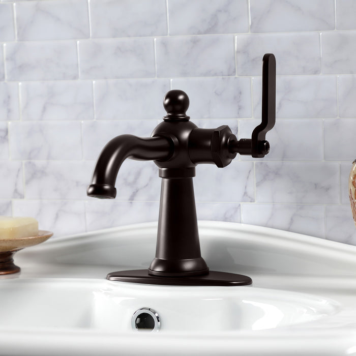 Kingston Brass KSD3545KL Knight Single-Handle Bathroom Faucet with Push Pop-Up, Oil Rubbed Bronze