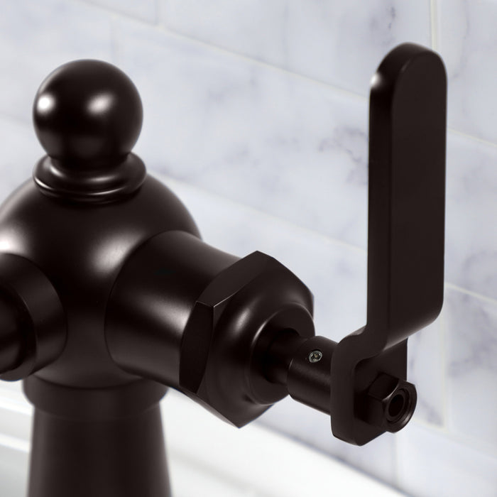 Kingston Brass KSD3545KL Knight Single-Handle Bathroom Faucet with Push Pop-Up, Oil Rubbed Bronze