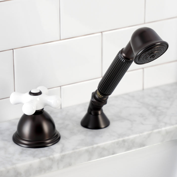 Kingston Brass KSK3355PXTR Deck Mount Hand Shower with Diverter for Roman Tub Faucet, Oil Rubbed Bronze