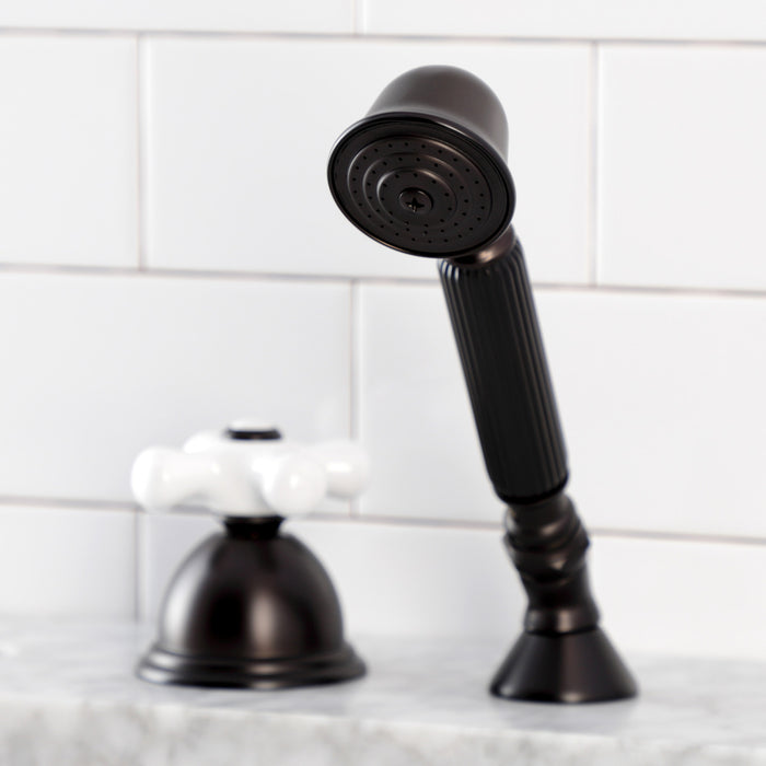 Kingston Brass KSK3355PXTR Deck Mount Hand Shower with Diverter for Roman Tub Faucet, Oil Rubbed Bronze