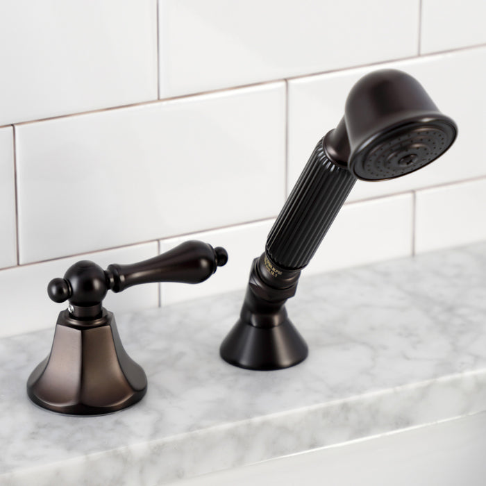 Kingston Brass KSK4305ALTR Deck Mount Hand Shower with Diverter for Roman Tub Faucet, Oil Rubbed Bronze