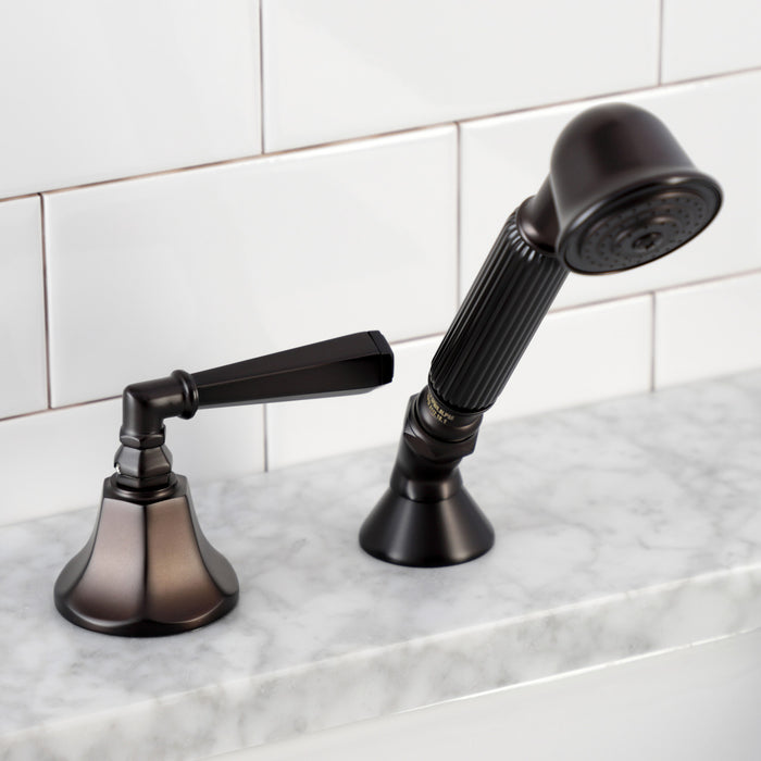 Kingston Brass KSK4305HLTR Deck Mount Hand Shower with Diverter for Roman Tub Faucet, Oil Rubbed Bronze