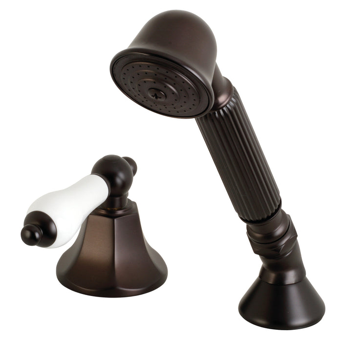 Kingston Brass KSK4305PLTR Deck Mount Hand Shower with Diverter for Roman Tub Faucet, Oil Rubbed Bronze